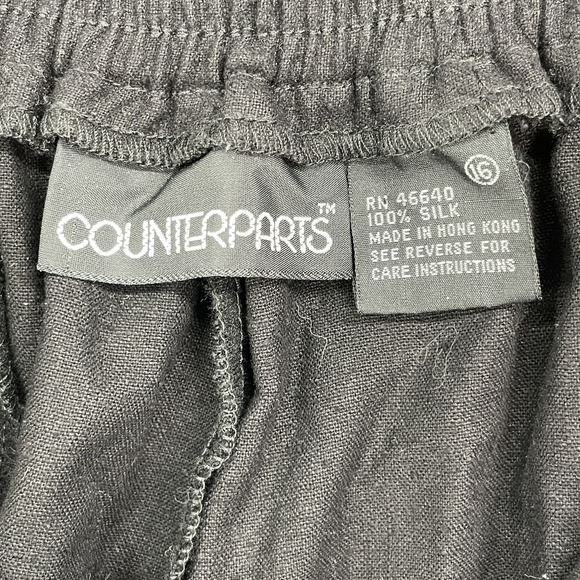 VTG Counterparts 100% Silk Pants Women's 16 Balloon Taper Slacks 90s Avant-Garde - Picture 9 of 12